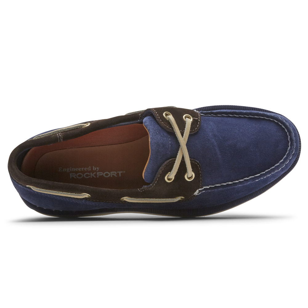 Rockport Mens Perth - Boat Shoes Blue - ZQP809276